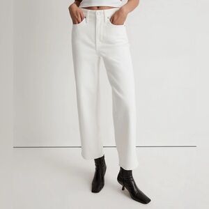 Madewell The Perfect Vintage Wide Leg Crop Jean in White Denim